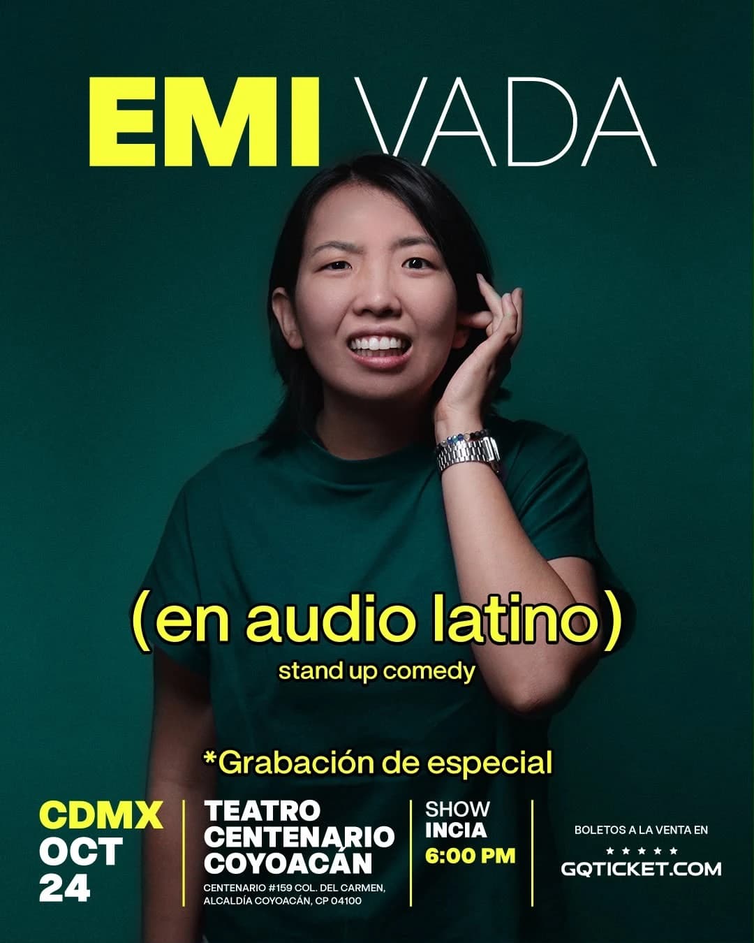 Boletos para EMI VADA EN AUDIO LATINO en Teatro Centenario Coyoacan 2, Ciudad de México